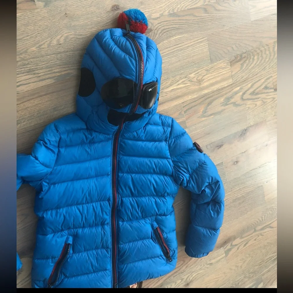 Al Riders On The Storm Kids Blue Puffer Jacket size 10 Y